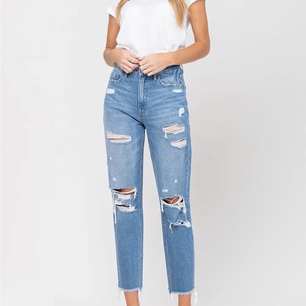 Vervet by Flying Monkey Distressed Mom Jeans